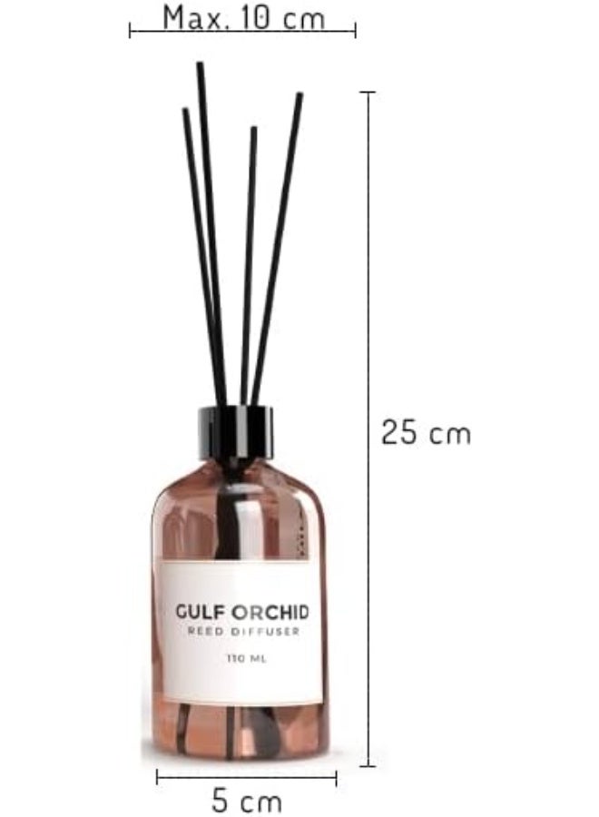Gulf Orchid Peach Crumble Reed Diffuser Aromatherapy Air Freshener Fragrance - Perfect for Home, Livingroom, Bedroom, Toilet, Closet & Office - 110ml - Image 5
